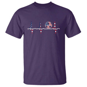USA Soccer Heartbeat T Shirt American Flag Football Pulse TS12 Purple Print Your Wear