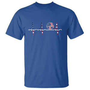 USA Soccer Heartbeat T Shirt American Flag Football Pulse TS12 Royal Blue Print Your Wear