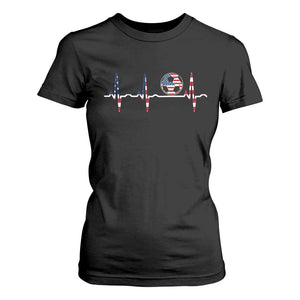 USA Soccer Heartbeat T Shirt For Women American Flag Football Pulse TS12 Black Print Your Wear