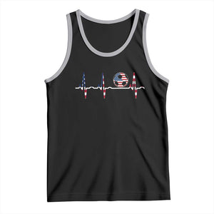 USA Soccer Heartbeat Tank Top American Flag Football Pulse TS12 Black Athletic Heather Print Your Wear