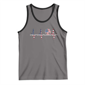 USA Soccer Heartbeat Tank Top American Flag Football Pulse TS12 Deep Heather Black Print Your Wear