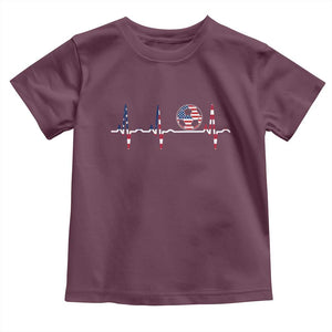 USA Soccer Heartbeat Toddler T Shirt American Flag Football Pulse TS12 Maroon Print Your Wear