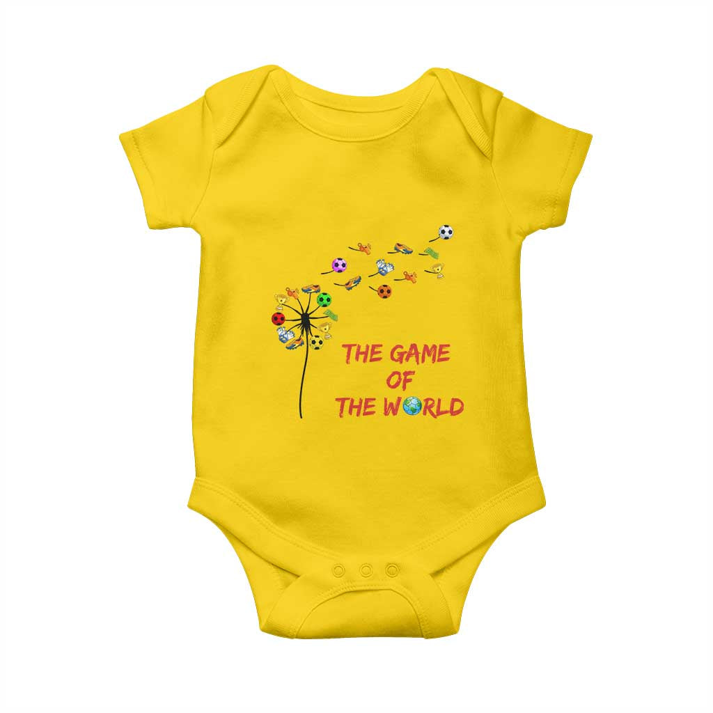 Soccer Dandelion Flower Baby Onesie The Game Of The World TS12 Daisy Print Your Wear