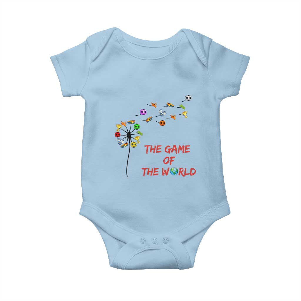Soccer Dandelion Flower Baby Onesie The Game Of The World TS12 Light Blue Print Your Wear