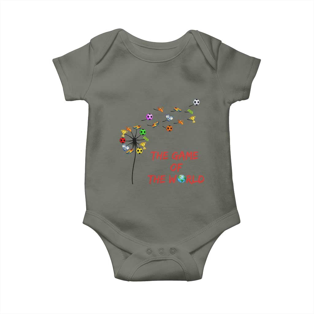 Soccer Dandelion Flower Baby Onesie The Game Of The World TS12 Military Green Print Your Wear