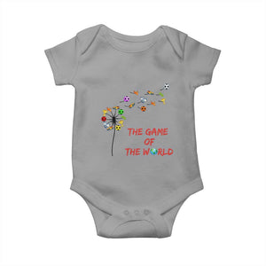 Soccer Dandelion Flower Baby Onesie The Game Of The World TS12 Sport Gray Print Your Wear