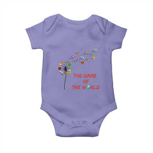 Soccer Dandelion Flower Baby Onesie The Game Of The World TS12 Violet Print Your Wear