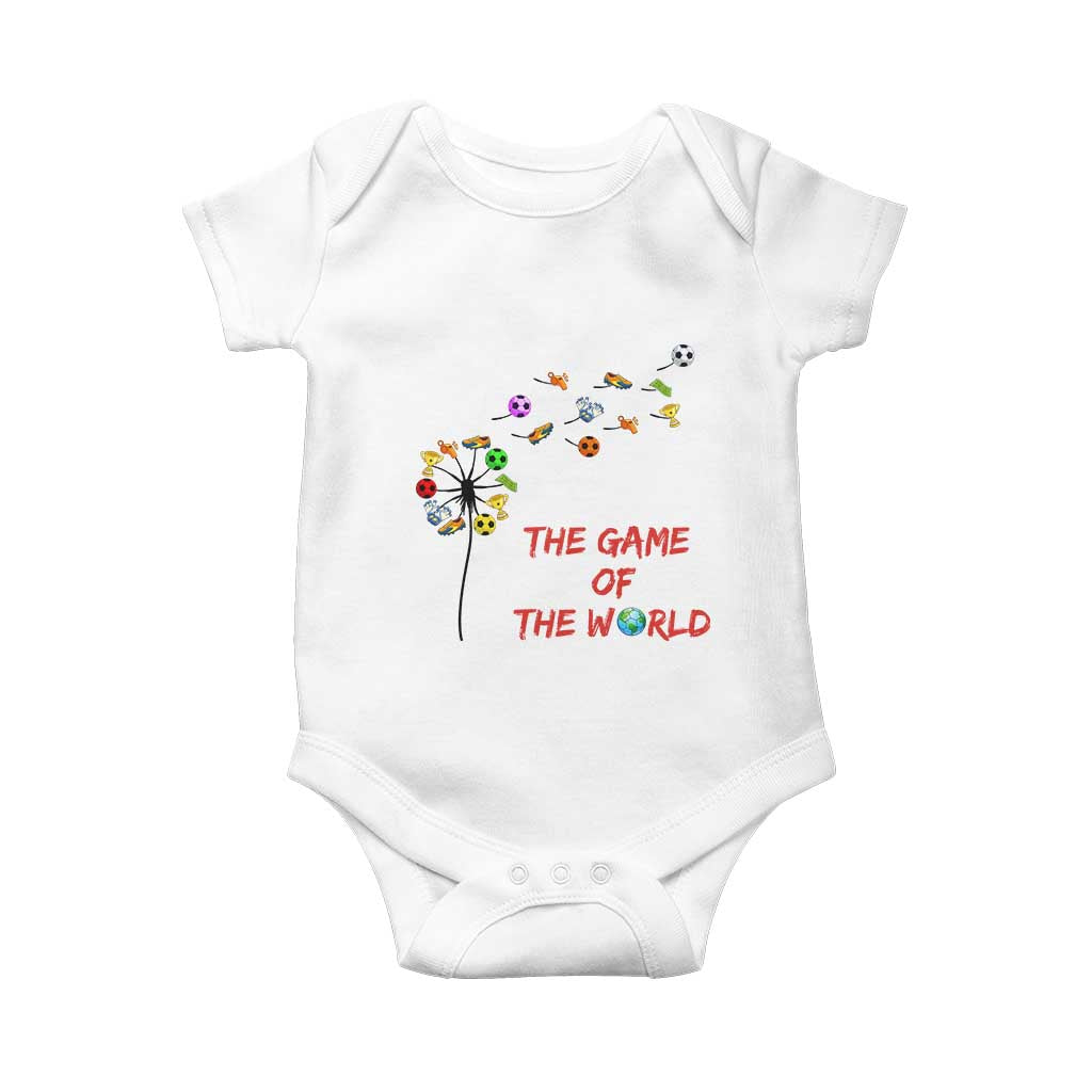 Soccer Dandelion Flower Baby Onesie The Game Of The World TS12 White Print Your Wear