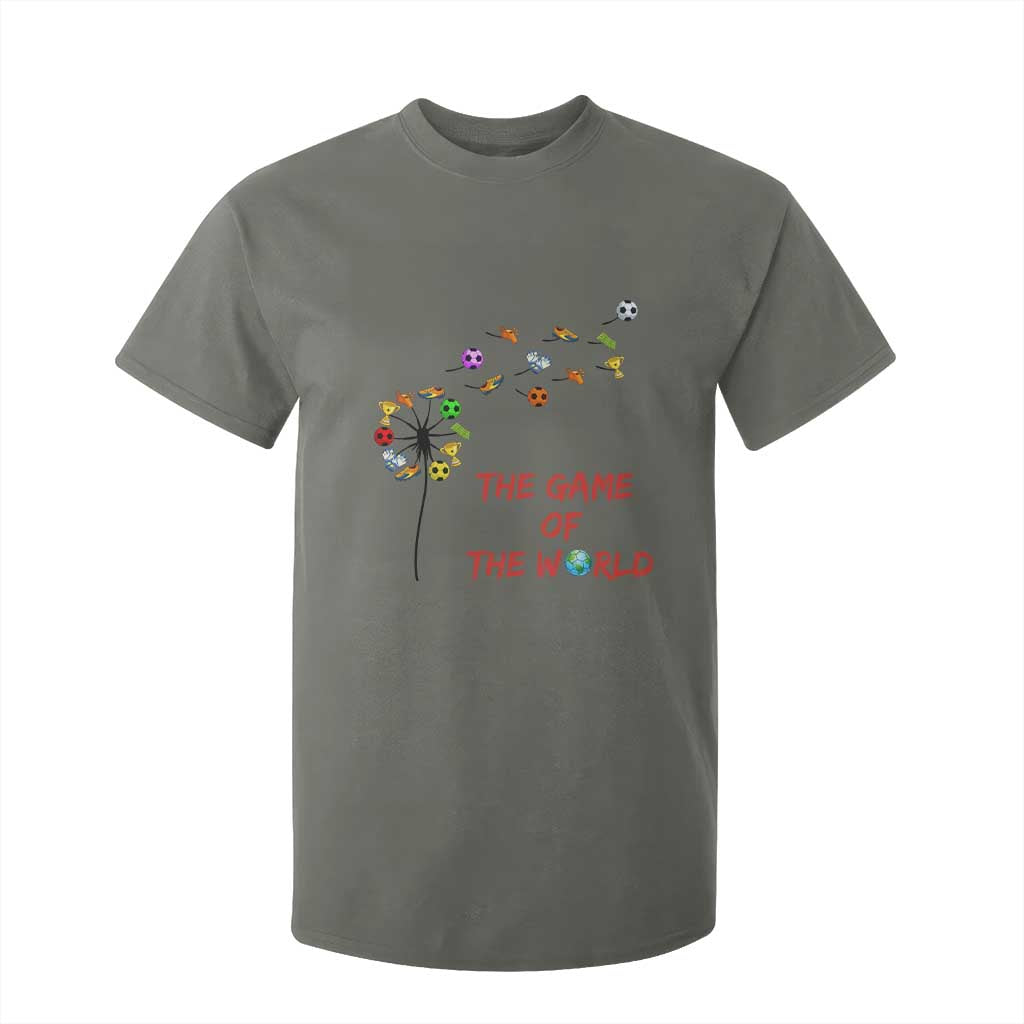 Soccer Dandelion Flower T Shirt For Kid The Game Of The World TS12 Military Green Print Your Wear
