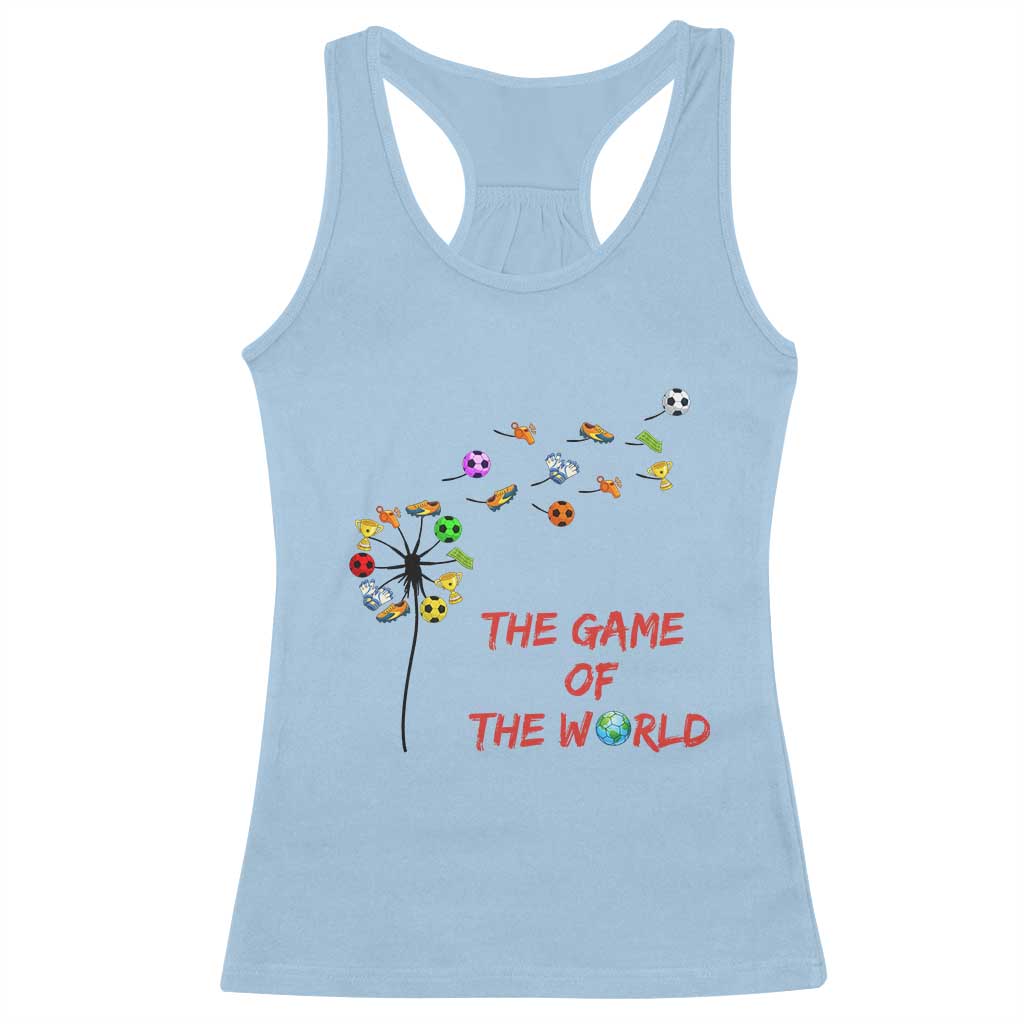 Soccer Dandelion Flower Racerback Tank Top The Game Of The World TS12 Light Blue Print Your Wear