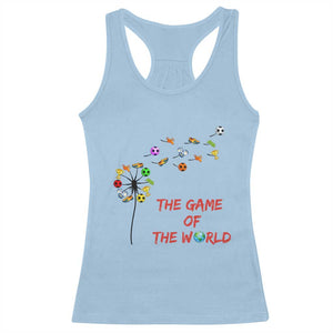 Soccer Dandelion Flower Racerback Tank Top The Game Of The World TS12 Light Blue Print Your Wear