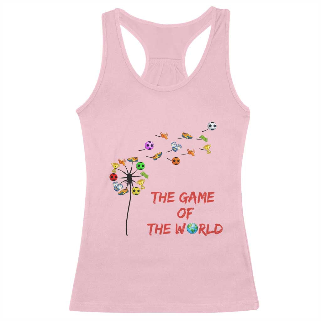 Soccer Dandelion Flower Racerback Tank Top The Game Of The World TS12 Light Pink Print Your Wear