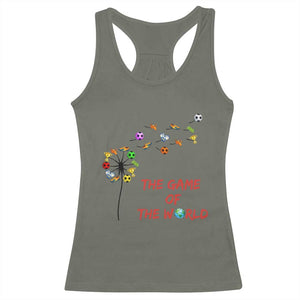 Soccer Dandelion Flower Racerback Tank Top The Game Of The World TS12 Military Green Print Your Wear