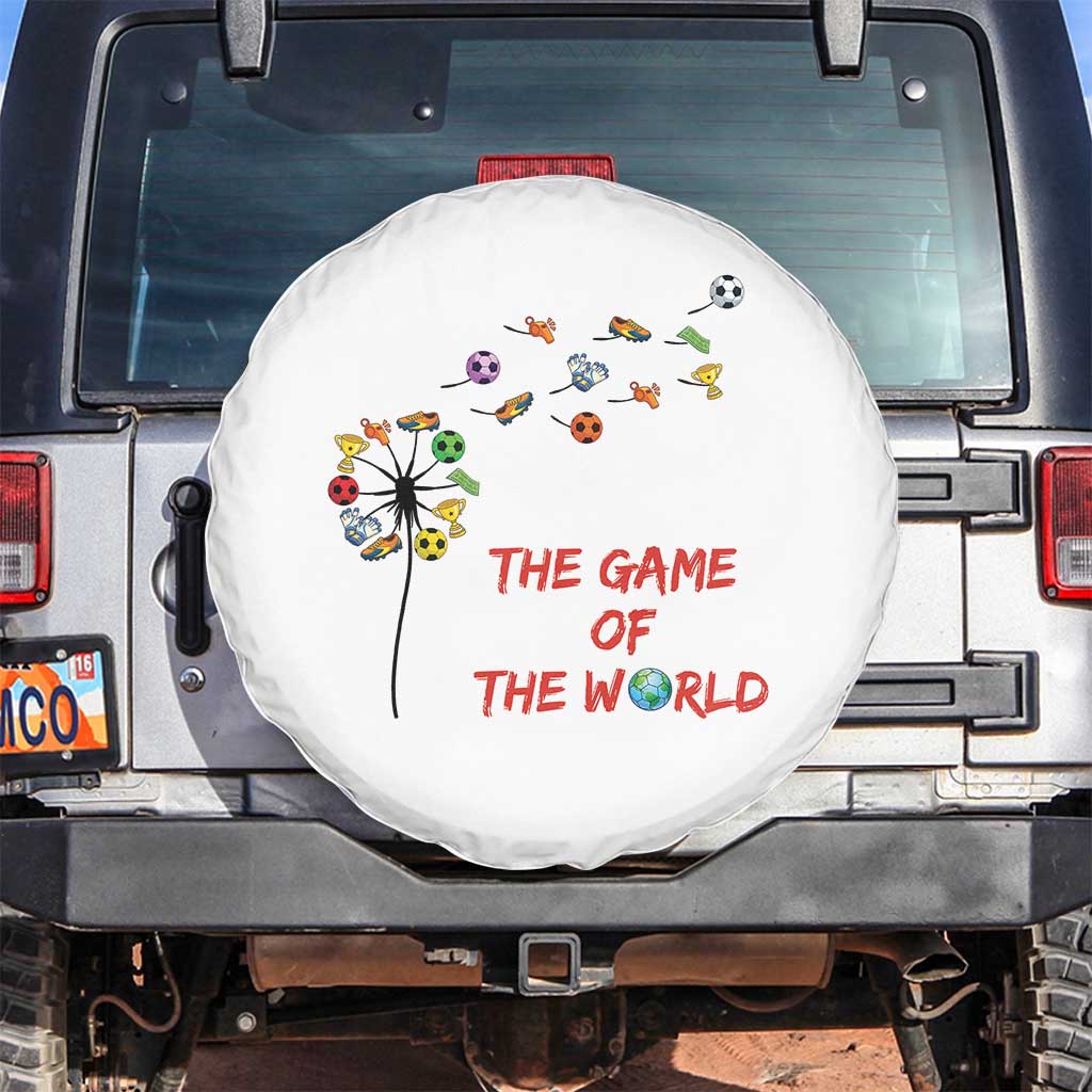Soccer Dandelion Flower Spare Tire Cover The Game Of The World TS12 No hole White Print Your Wear