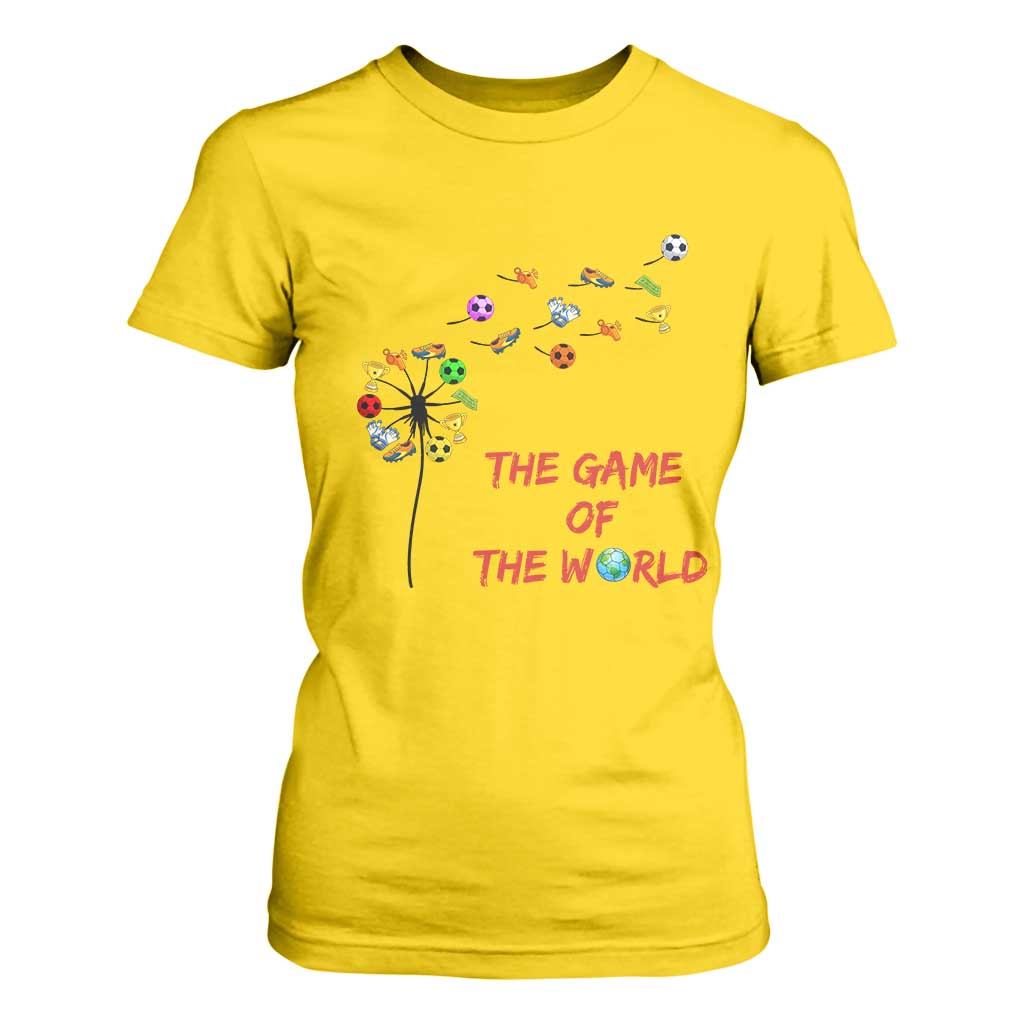 Soccer Dandelion Flower T Shirt For Women The Game Of The World TS12 Daisy Print Your Wear