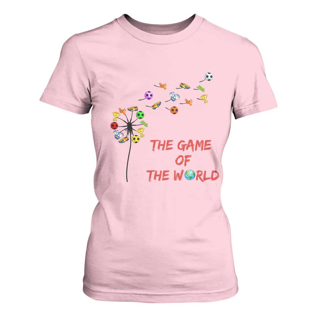 Soccer Dandelion Flower T Shirt For Women The Game Of The World TS12 Light Pink Print Your Wear