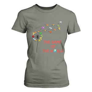 Soccer Dandelion Flower T Shirt For Women The Game Of The World TS12 Military Green Print Your Wear