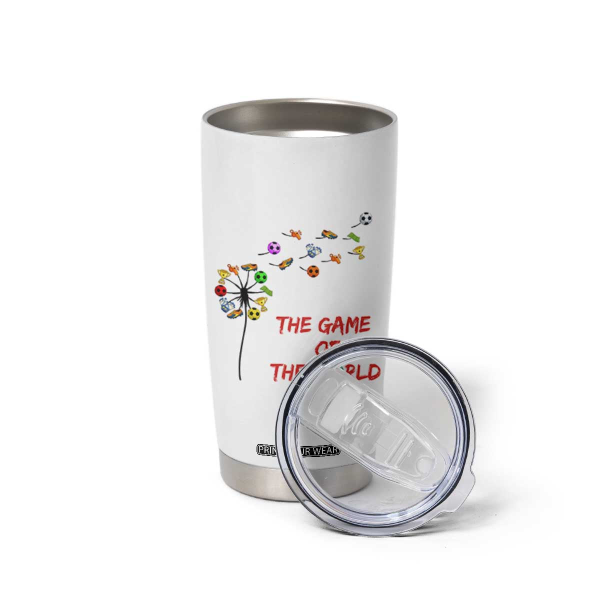 Soccer Dandelion Flower Tumbler Cup The Game Of The World TS12 Print Your Wear