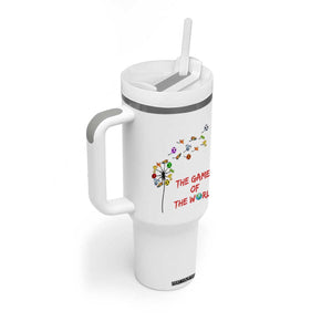 Soccer Dandelion Flower Tumbler With Handle The Game Of The World TS12 Print Your Wear