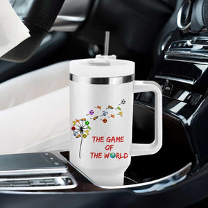 Soccer Dandelion Flower Tumbler With Handle The Game Of The World TS12 Print Your Wear
