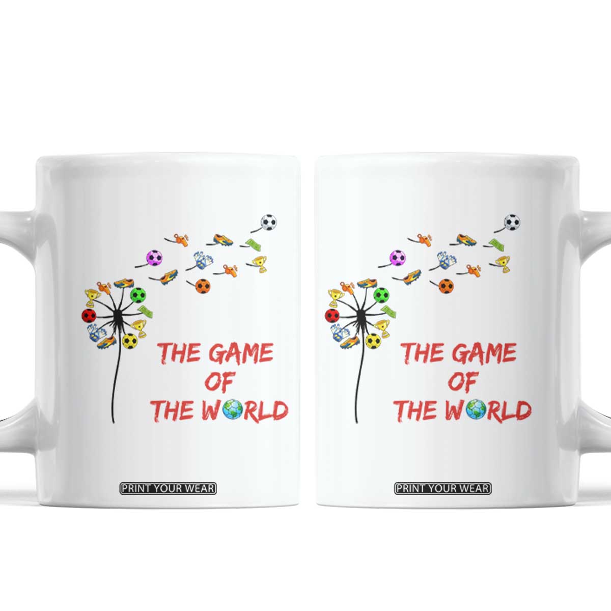 Soccer Dandelion Flower Coffee Mug The Game Of The World TS12 White Print Your Wear