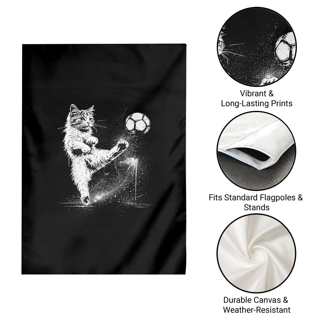 Cat Playing Soccer Garden Flag Funny Cat Lover Gift TS12 Print Your Wear