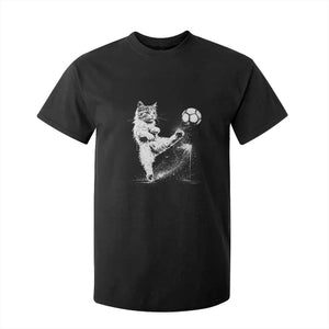 Cat Playing Soccer T Shirt For Kid Funny Cat Lover Gift TS12 Black Print Your Wear