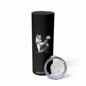 Cat Playing Soccer Skinny Tumbler Funny Cat Lover Gift TS12 Print Your Wear