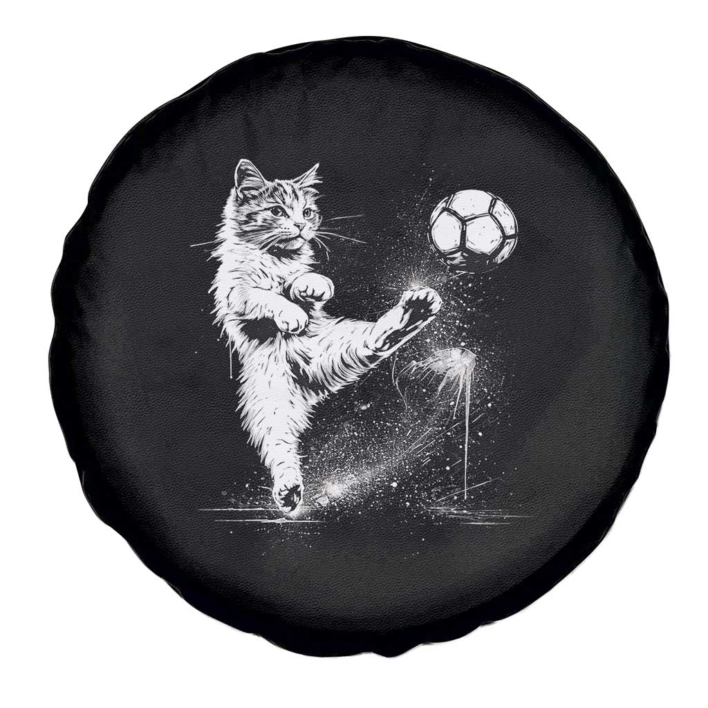Cat Playing Soccer Spare Tire Cover Funny Cat Lover Gift TS12 Print Your Wear