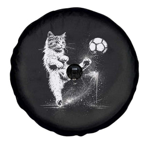 Cat Playing Soccer Spare Tire Cover Funny Cat Lover Gift TS12 Print Your Wear