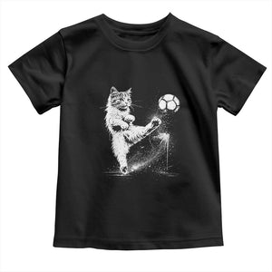 Cat Playing Soccer Toddler T Shirt Funny Cat Lover Gift TS12 Black Print Your Wear