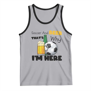 Soccer And Beer That Is Why I Am Here Tank Top Funny Drinking Lover TS12 Athletic Heather Black Print Your Wear