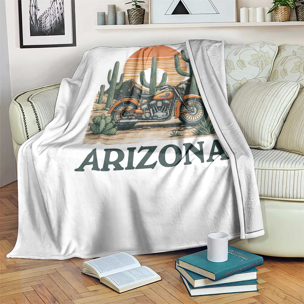 Arizona Motorcycle Throw Blanket Vintage Desert Highway Rider Gift TS12 Print Your Wear
