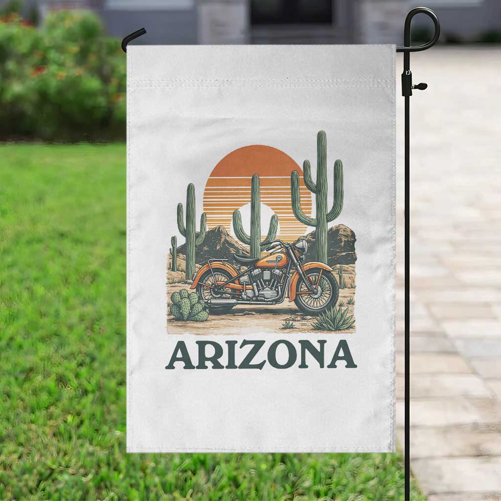 Arizona Motorcycle Garden Flag Vintage Desert Highway Rider Gift TS12 Print Your Wear