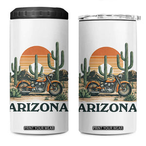Arizona Motorcycle 4 in 1 Can Cooler Tumbler Vintage Desert Highway Rider Gift TS12 One Size: 16 oz White Print Your Wear