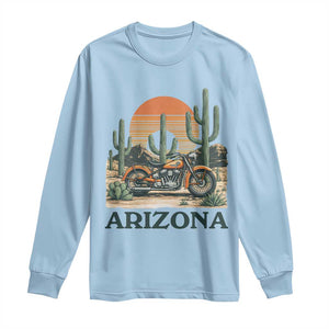 Arizona Motorcycle Long Sleeve Shirt Vintage Desert Highway Rider Gift TS12 Light Blue Print Your Wear