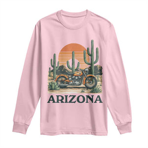 Arizona Motorcycle Long Sleeve Shirt Vintage Desert Highway Rider Gift TS12 Light Pink Print Your Wear