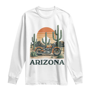 Arizona Motorcycle Long Sleeve Shirt Vintage Desert Highway Rider Gift TS12 White Print Your Wear