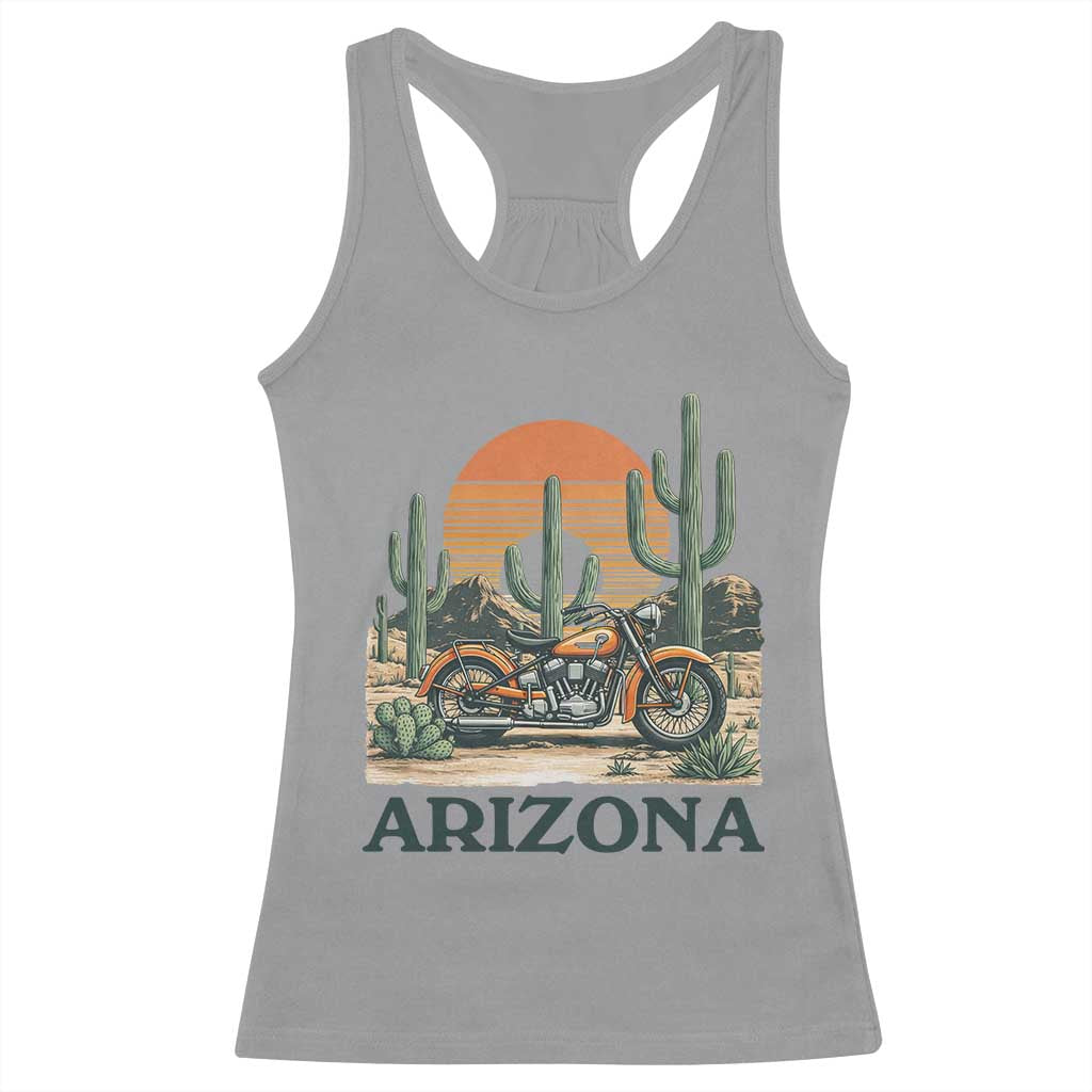 Arizona Motorcycle Racerback Tank Top Vintage Desert Highway Rider Gift TS12 Sport Gray Print Your Wear