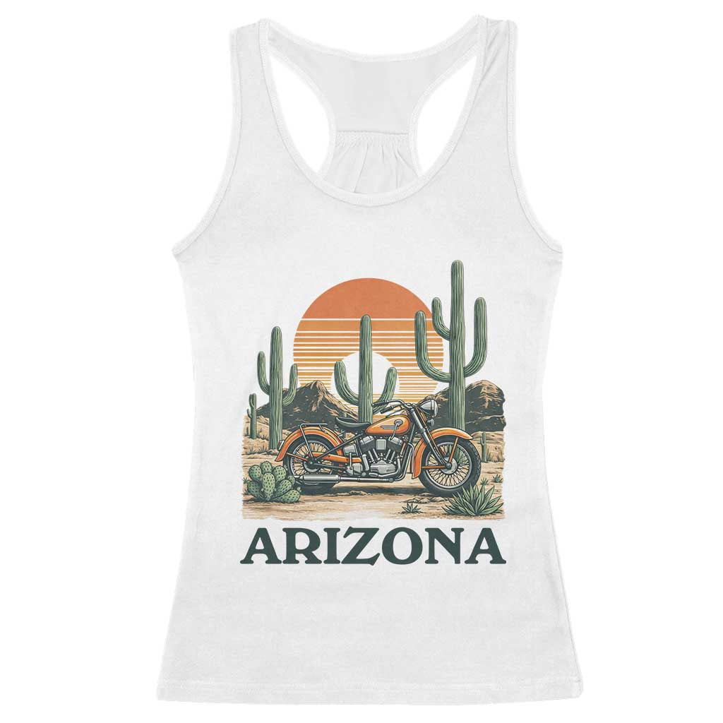 Arizona Motorcycle Racerback Tank Top Vintage Desert Highway Rider Gift TS12 White Print Your Wear