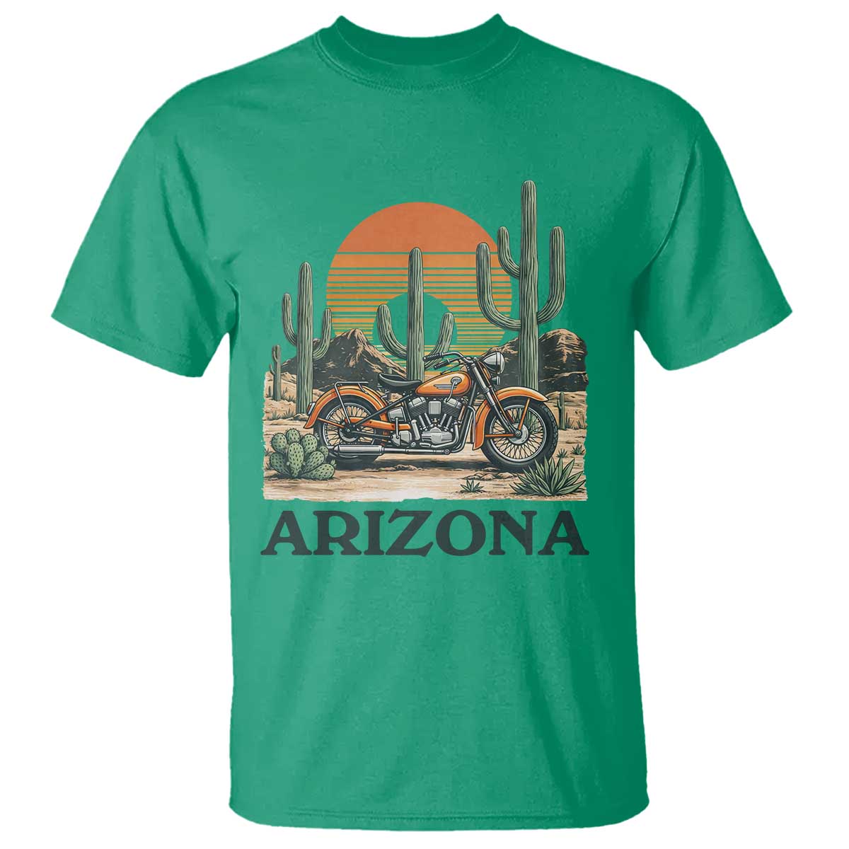 Arizona Motorcycle T Shirt Vintage Desert Highway Rider Gift TS12 Irish Green Print Your Wear