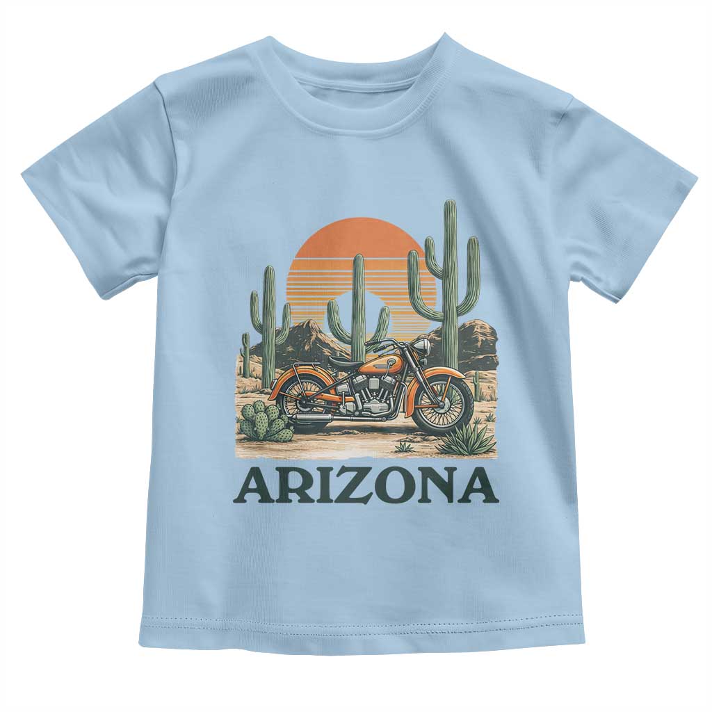 Arizona Motorcycle Toddler T Shirt Vintage Desert Highway Rider Gift TS12 Light Blue Print Your Wear