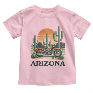 Arizona Motorcycle Toddler T Shirt Vintage Desert Highway Rider Gift TS12 Light Pink Print Your Wear