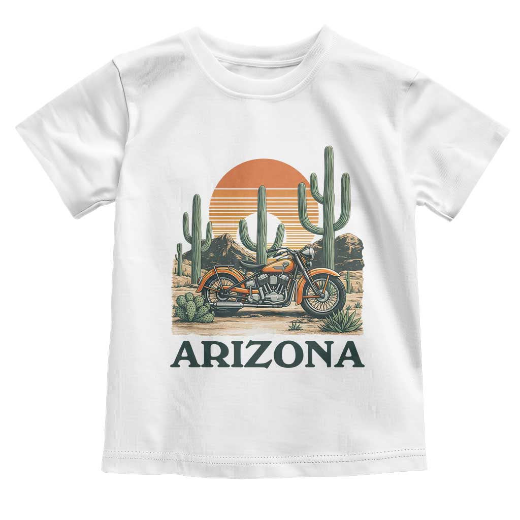 Arizona Motorcycle Toddler T Shirt Vintage Desert Highway Rider Gift TS12 White Print Your Wear