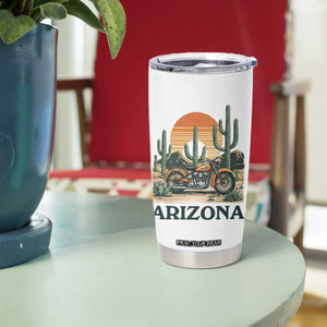 Arizona Motorcycle Tumbler Cup Vintage Desert Highway Rider Gift TS12 Print Your Wear