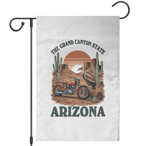 Vintage Arizona Motorcycle Rider Garden Flag Desert Cactus Grand Canyon State TS12 White Print Your Wear