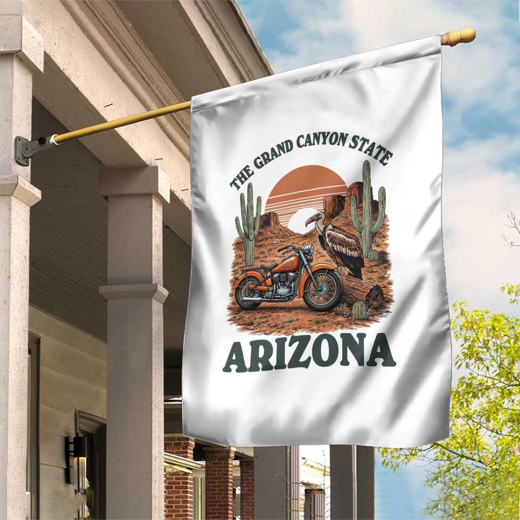 Vintage Arizona Motorcycle Rider Garden Flag Desert Cactus Grand Canyon State TS12 Print Your Wear