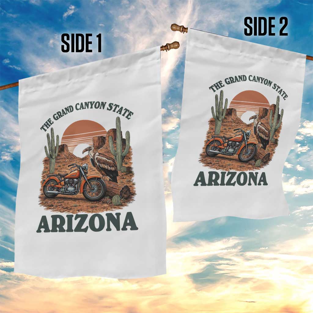 Vintage Arizona Motorcycle Rider Garden Flag Desert Cactus Grand Canyon State TS12 Print Your Wear