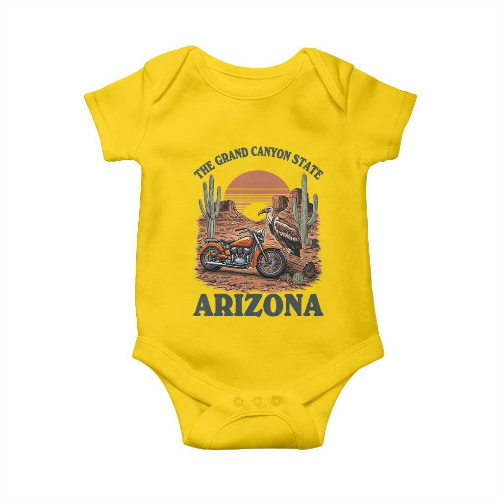 Vintage Arizona Motorcycle Rider Baby Onesie Desert Cactus Grand Canyon State TS12 Daisy Print Your Wear