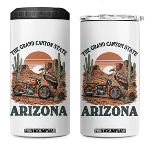 Vintage Arizona Motorcycle Rider 4 in 1 Can Cooler Tumbler Desert Cactus Grand Canyon State TS12 One Size: 16 oz White Print Your Wear